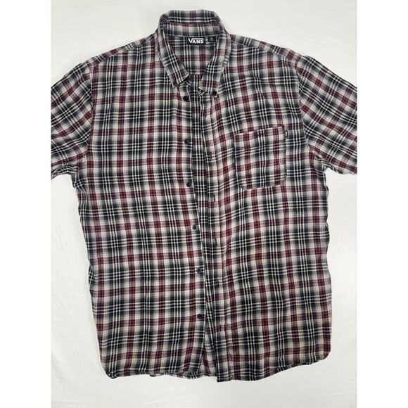 Vans men's short-sleeve Plaid button-down Shirt - Size XL - Picture 2 of 9